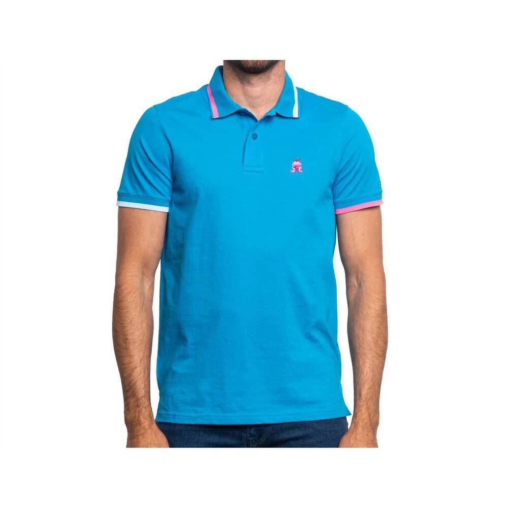 NEW EIGHT X monaco frog slim fit polo in blue
